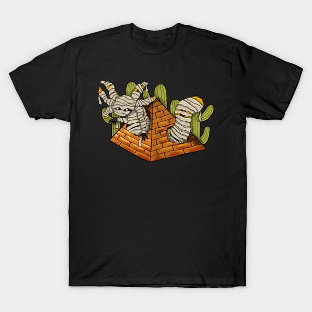 Halloween Mummy Axolotl T-Shirt by Luna Illustration